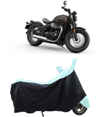 Coxtor Waterproof Two Wheeler Cover for Triumph(Bonneville Bobber BS6, White, Black)