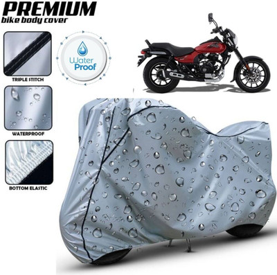 kerwa Waterproof Two Wheeler Cover for Bajaj(Avenger Street 160, Silver, Black)