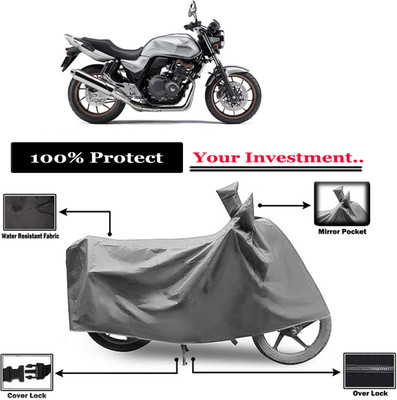Amexride Two Wheeler Cover for Honda(CB 400, Grey)