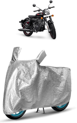 J S R Waterproof Two Wheeler Cover for Royal Enfield(Classic 350, Silver)