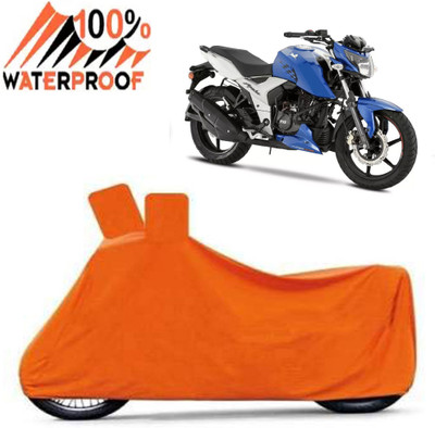 Autoinnovation Waterproof Two Wheeler Cover for TVS(Apache RTR 160 4V, Orange)