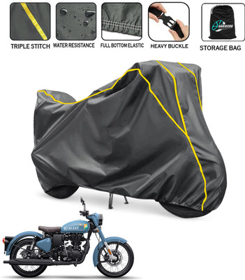 AUTOBIRSA Waterproof Two Wheeler Cover for Royal Enfield(Classic 350 Signals, Grey)