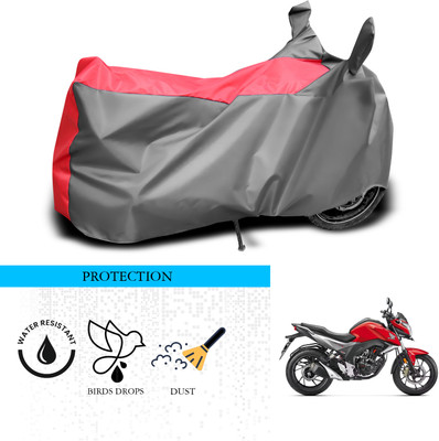 ANTHUB Waterproof Two Wheeler Cover for Honda(CB Hornet 160, Grey, Red)