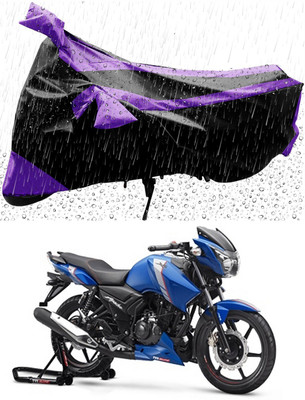 Mdstar Waterproof Two Wheeler Cover for TVS(Apache RTR 160, Purple, Black)