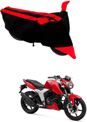 DeepShakshi AUTOMOTIVE Waterproof Two Wheeler Cover for TVS(Apache RTR 160 4V, Black, Red)
