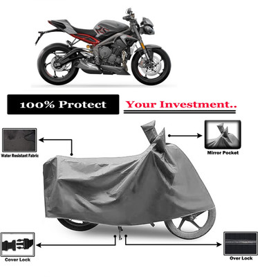 Amexride Two Wheeler Cover for Triumph(Speed Triple ABS, Grey)