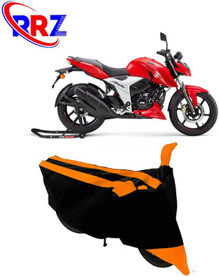 RRZ Waterproof Two Wheeler Cover for TVS(Apache RTR 160 4V, Black, Orange)