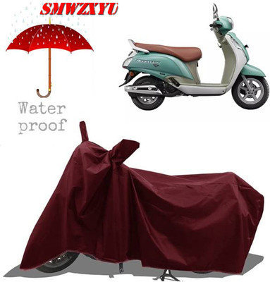 smwzxyu Waterproof Two Wheeler Cover for Suzuki(Access 125, Maroon)