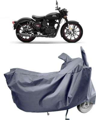 Amexride Two Wheeler Cover for Royal Enfield(Classic Stealth Black BS6, Grey)