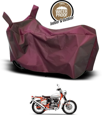 SEBONGO Waterproof Two Wheeler Cover for Royal Enfield(Bullet Trials 350, Maroon)