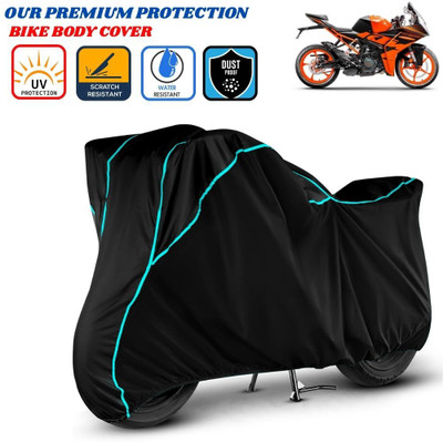 Delphinium Waterproof Two Wheeler Cover for KTM(RC 200, Black)