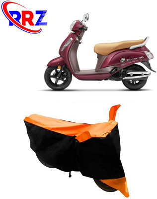 RRZ Waterproof Two Wheeler Cover for Suzuki(New Access 125, Black, Orange)