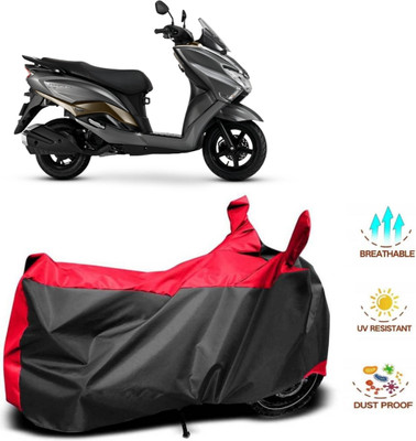 WMIZEXA Waterproof Two Wheeler Cover for Suzuki(Burgman Street 125, Red, Black)