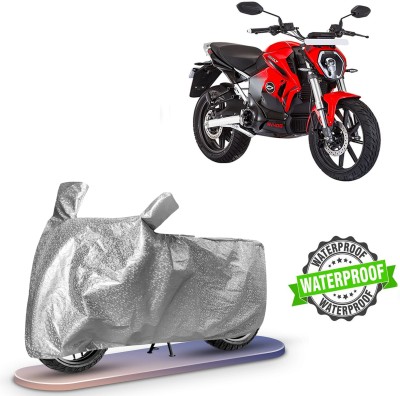 ROYAL AUTO MART Waterproof Two Wheeler Cover for Revolt, Universal For Bike(RV 400, Silver)