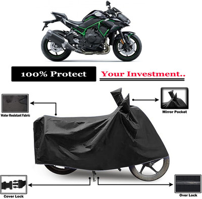 Amexride Two Wheeler Cover for Kawasaki(ZH2 BS6, Black)
