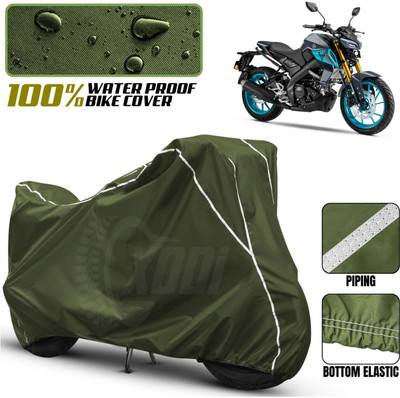 xodi Waterproof Two Wheeler Cover for Yamaha(MT 15 New BS6, Green, White)