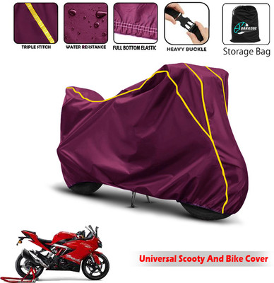 AUTOBIRSA Two Wheeler Cover for TVS(Apache RR 310, Maroon)
