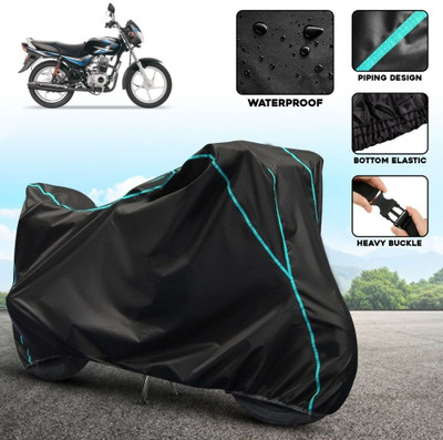 xodi Two Wheeler Cover for Bajaj(CT 100, Black, Blue)