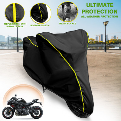 GARREGE Waterproof Two Wheeler Cover for Kawasaki(ZH2, Black)