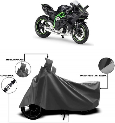 MMSSTAR Waterproof Two Wheeler Cover for Kawasaki(Ninja, Grey)