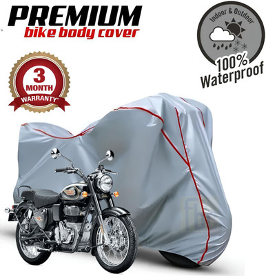 FBC Waterproof Two Wheeler Cover for Royal Enfield(Bullet, Silver, Red)
