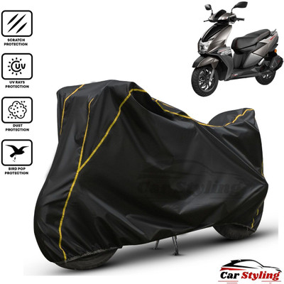 Car Styling Waterproof Two Wheeler Cover for TVS(NTORQ, Black, Yellow)