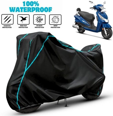 favy Waterproof Two Wheeler Cover for Hero(Destini 125, Black, Blue)