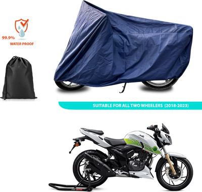 CODOKI Waterproof Two Wheeler Cover for TVS(Apache RTR 200 Fi E100, Blue)