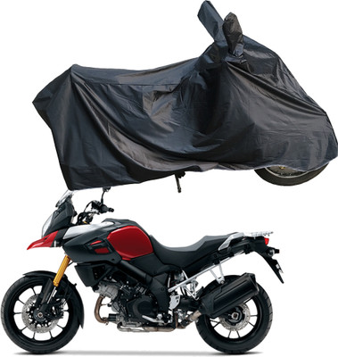 Motodreka Waterproof Two Wheeler Cover for Suzuki(V Strom 1000, Black)