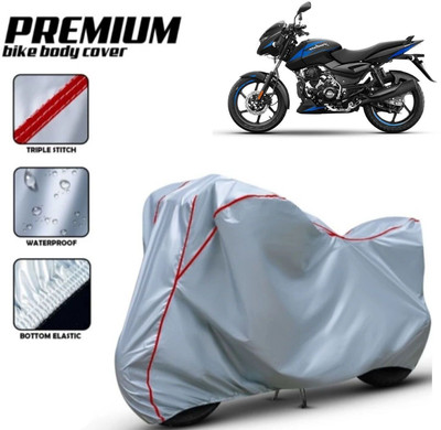 Shiv Kanha Waterproof Two Wheeler Cover for Bajaj(Pulsar 125, Silver, Red)