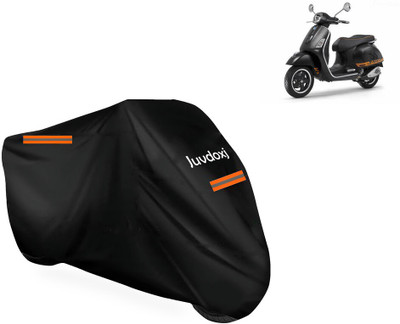 Juvdoxj Waterproof Two Wheeler Cover for Vespa(GTS Super 300, Black)