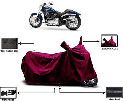 Amexride Two Wheeler Cover for Harley Davidson(Fat Boy, Maroon)