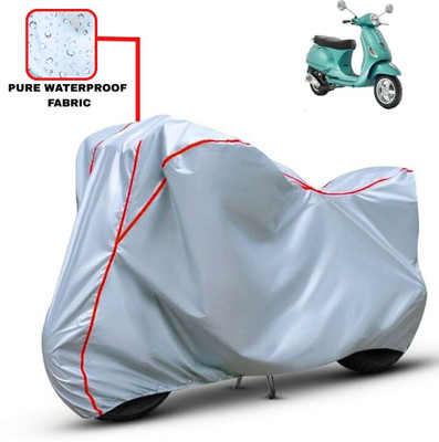 Delphinium Waterproof Two Wheeler Cover for Vespa(Vespa, Silver, Red)