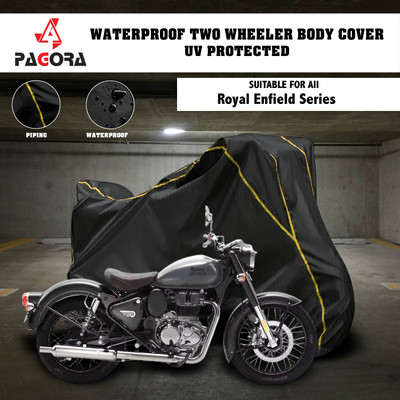PAGORA Waterproof Two Wheeler Cover for Royal Enfield(Bullet 350 Twinspark, Black)
