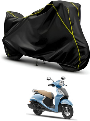 PAGORA Waterproof Two Wheeler Cover for Yamaha(Fascino 125, Black, Black)