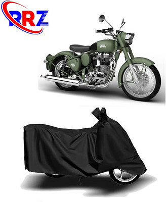 RRZ Waterproof Two Wheeler Cover for Royal Enfield(Battle Green, Black)