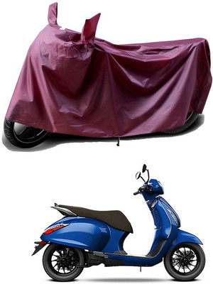 THE REAL ARV Waterproof Two Wheeler Cover for Bajaj(New Chetak, Maroon)