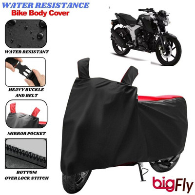 BigFly Two Wheeler Cover for TVS(Apache RTR 160, Black, Red)