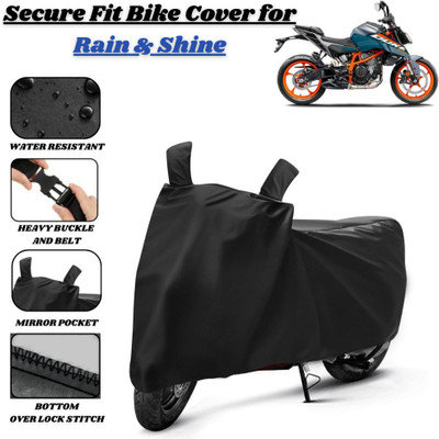 Delphinium Waterproof Two Wheeler Cover for KTM(390 Duke, Black)