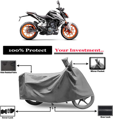 Amexride Two Wheeler Cover for KTM(200 Duke BS6, Grey)