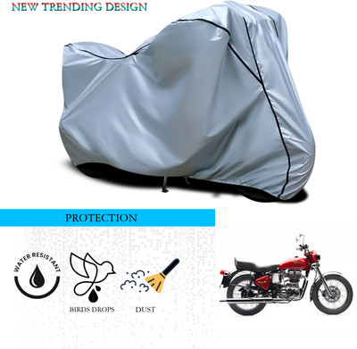 ANTHUB Waterproof Two Wheeler Cover for Royal Enfield(Bullet Electra Twinspark, Silver)