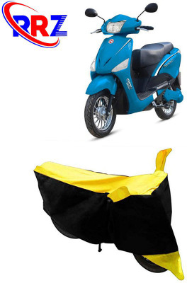 RRZ Waterproof Two Wheeler Cover for Hero Electric(Electric Optima, Black, Yellow)