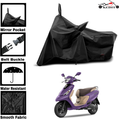 KEDIT Two Wheeler Cover for TVS(Scooty Zest 110, Black)