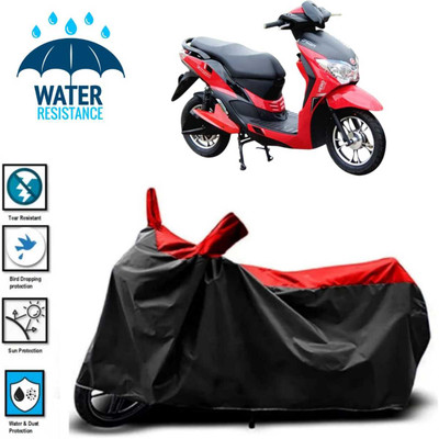 JSJINSIL Waterproof Two Wheeler Cover for Hero(Electric Dash, Red, Black)