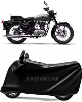 R Rayvin Star Two Wheeler Cover for Royal Enfield(Bullet 350, Black)