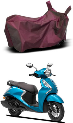 Mdstar Waterproof Two Wheeler Cover for Yamaha(Fascino 125, Maroon)