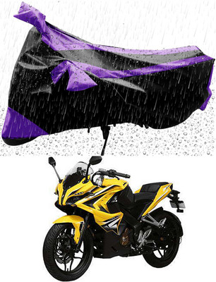 Mdstar Waterproof Two Wheeler Cover for Bajaj(Pulsar 200, Purple, Black)