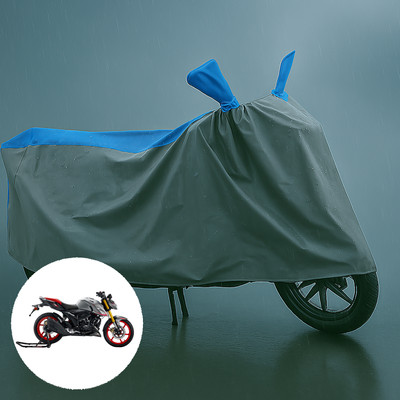 PAGORA Waterproof Two Wheeler Cover for TVS(Apache RTR 160, Grey, Blue)