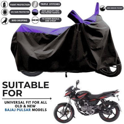 MADAFIYA Two Wheeler Cover for Bajaj(Pulsar 135 LS DTS-i, Black, Purple)