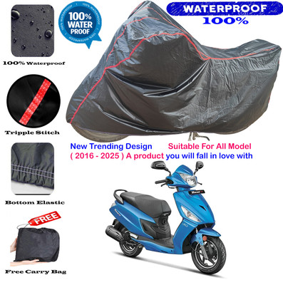 OliverX Waterproof Two Wheeler Cover for Hero(Dash, Black, Red)